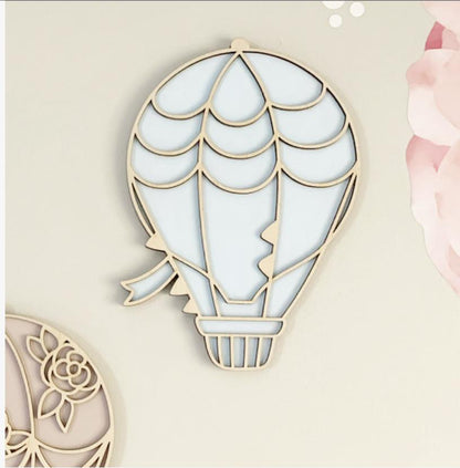 Wooden Hot Air Balloon Wall Decor