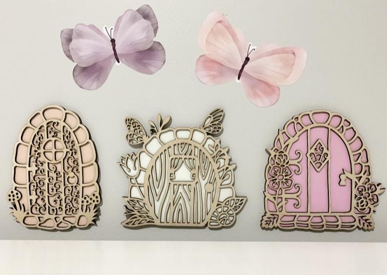 Wooden Fairy Door Wall Decor