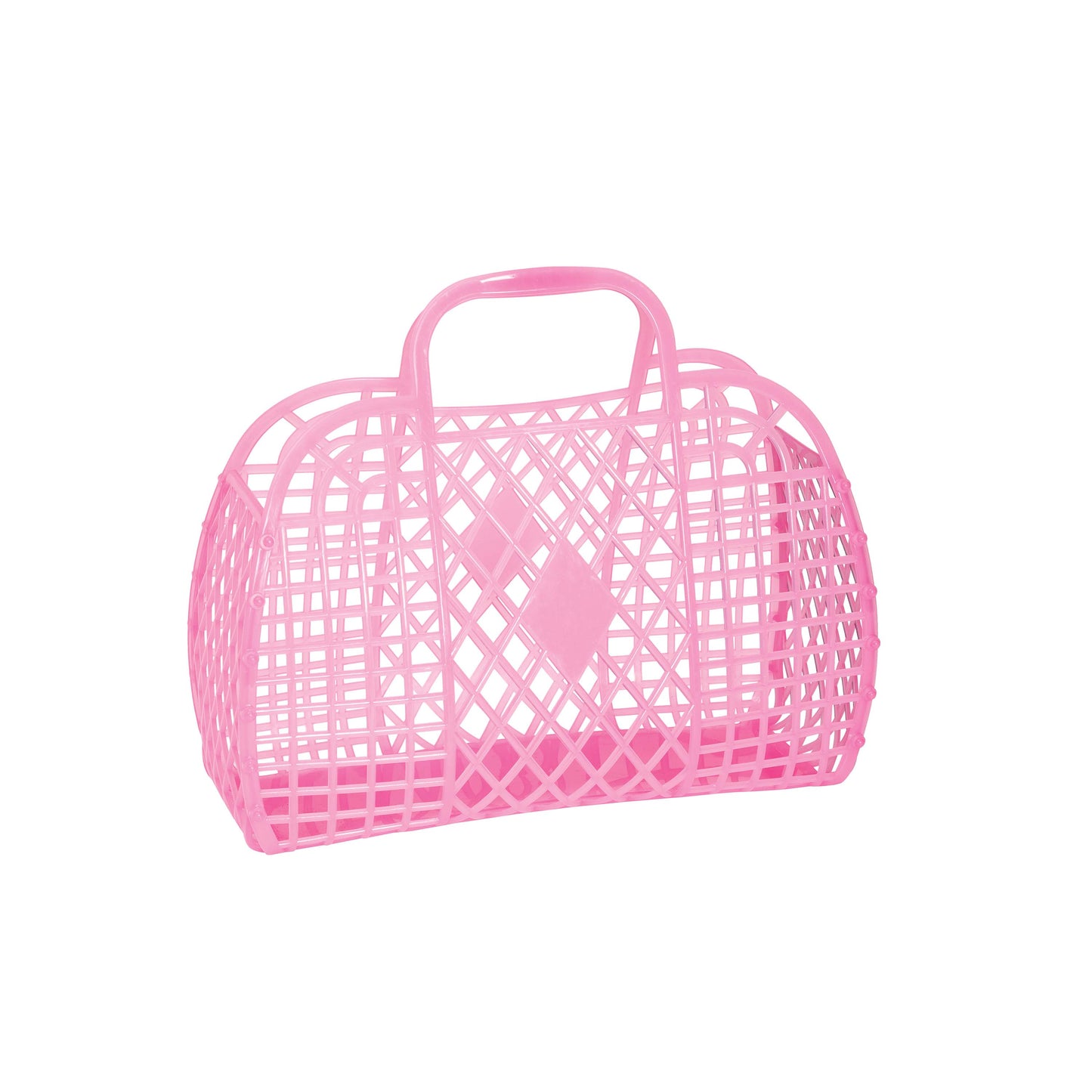 Retro Basket Small ~ Neon Pink (Translucent)