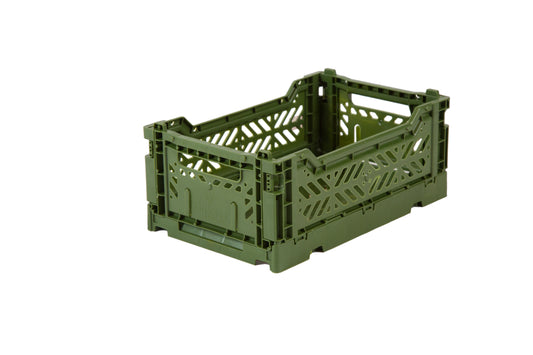 MINI FOLDING STORAGE CRATE ~ KHAKI