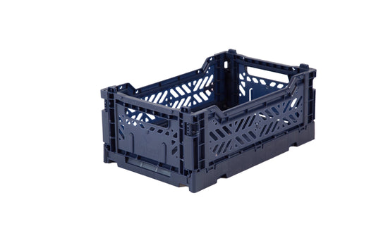 MINI FOLDING STORAGE CRATE ~ NAVY